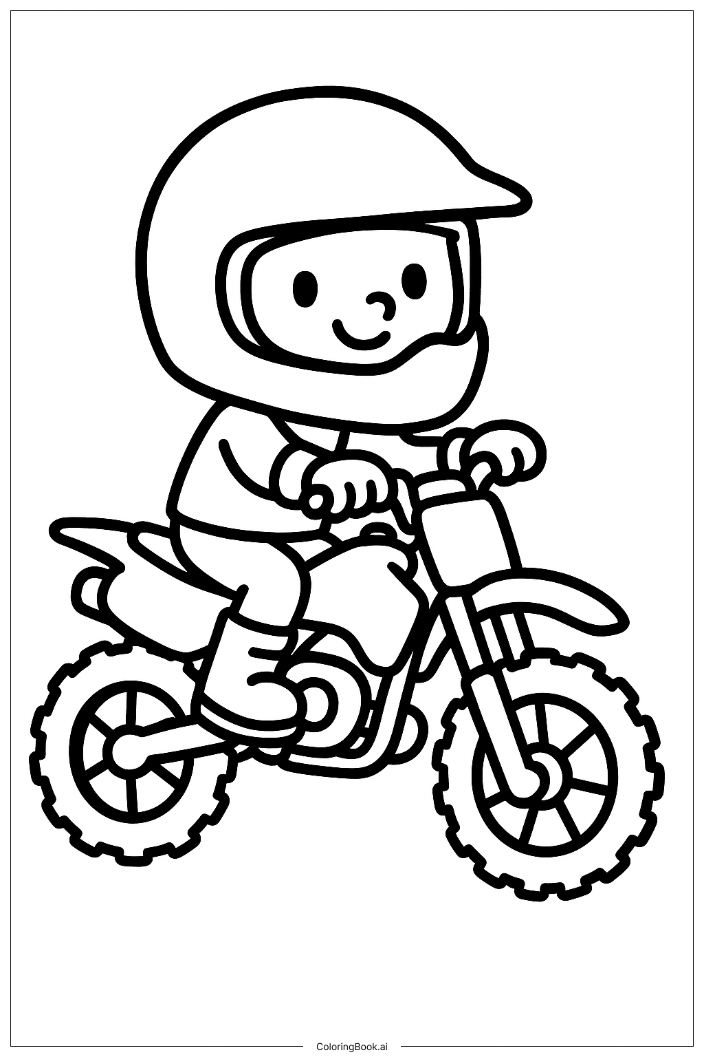  더트 바이크 만화 라이더 색칠공부 페이지 