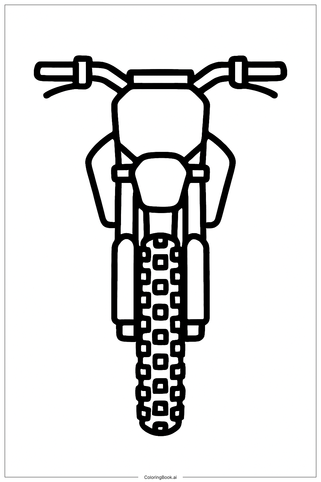  더트 바이크 정면 색칠공부 페이지 