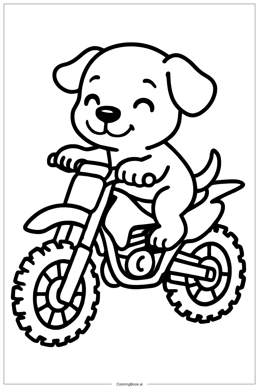  더트 바이크 강아지 라이더 색칠공부 페이지 