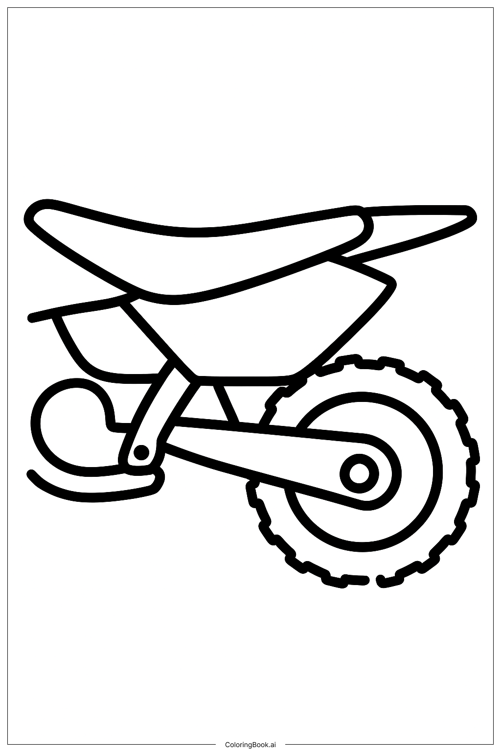  더트바이크 안장 클로즈업 색칠공부 페이지 