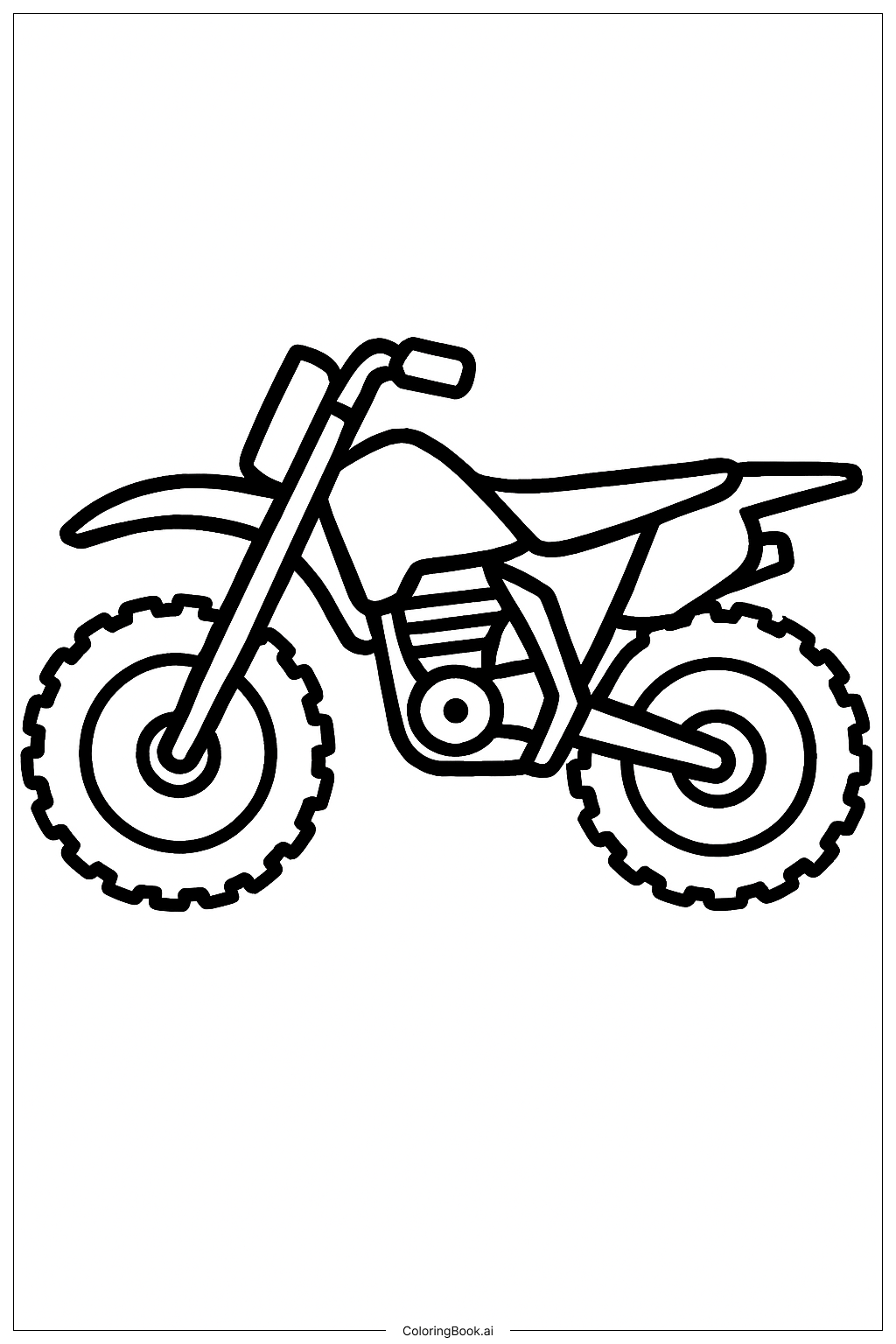  더트 바이크 옆모습 색칠공부 페이지 