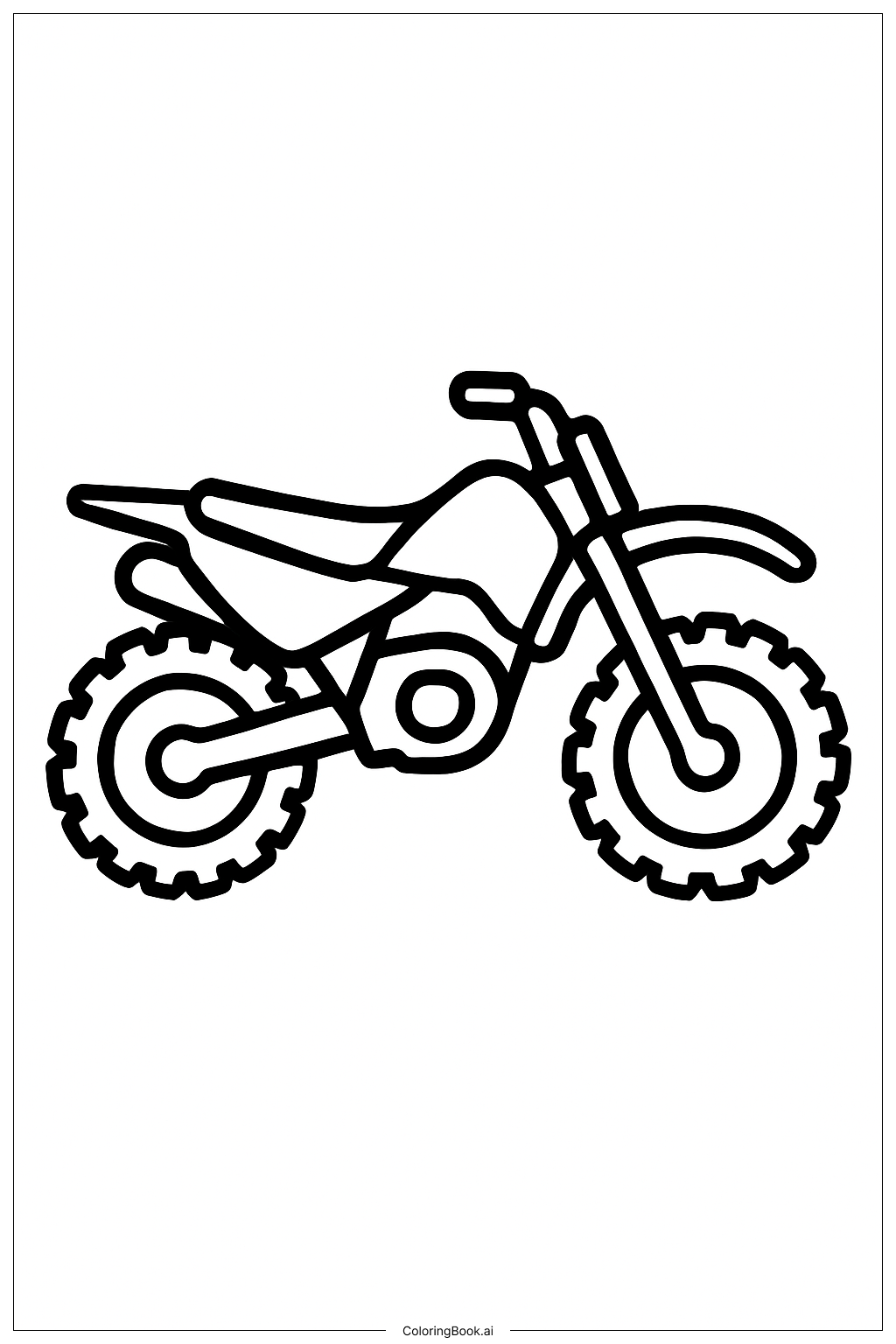  더트 바이크 심플 윤곽 색칠공부 페이지 