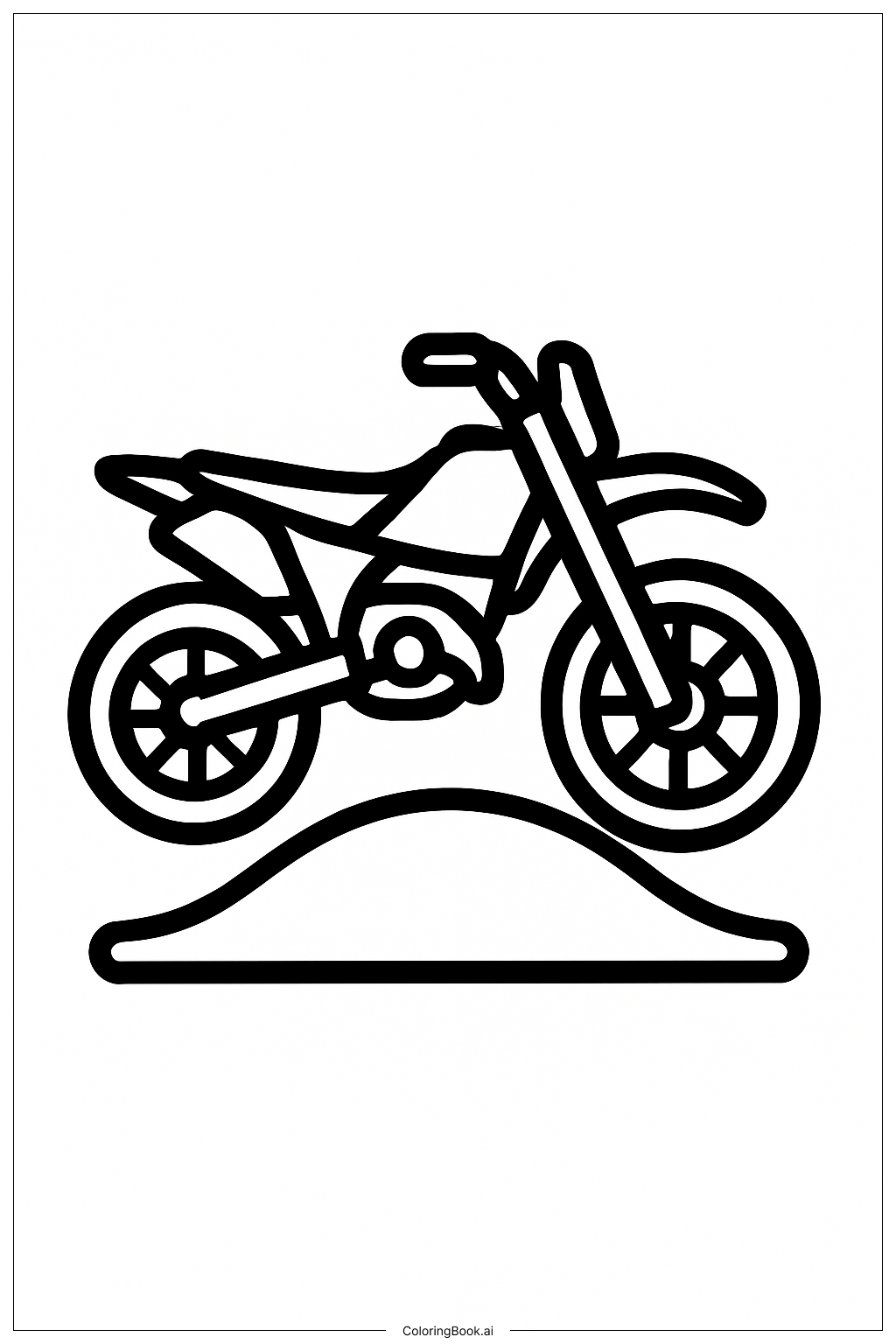  더트 바이크 소형 트랙 색칠공부 페이지 