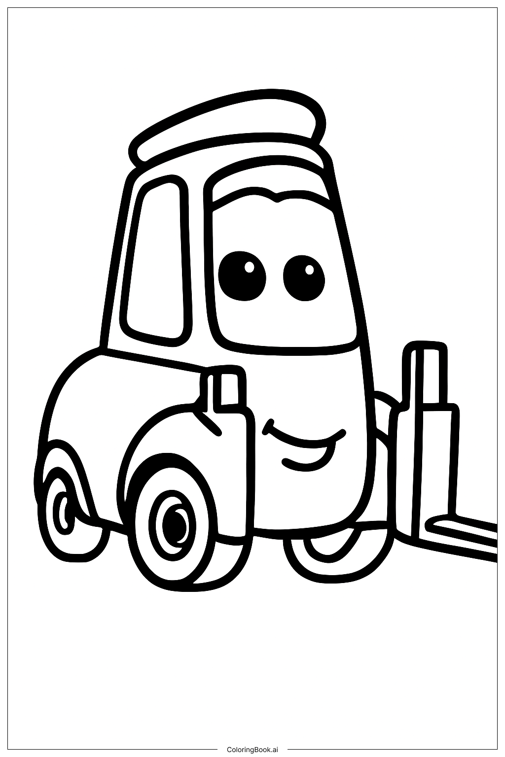  Página para colorir de Disney Cars Guido Pequeno Conserto 