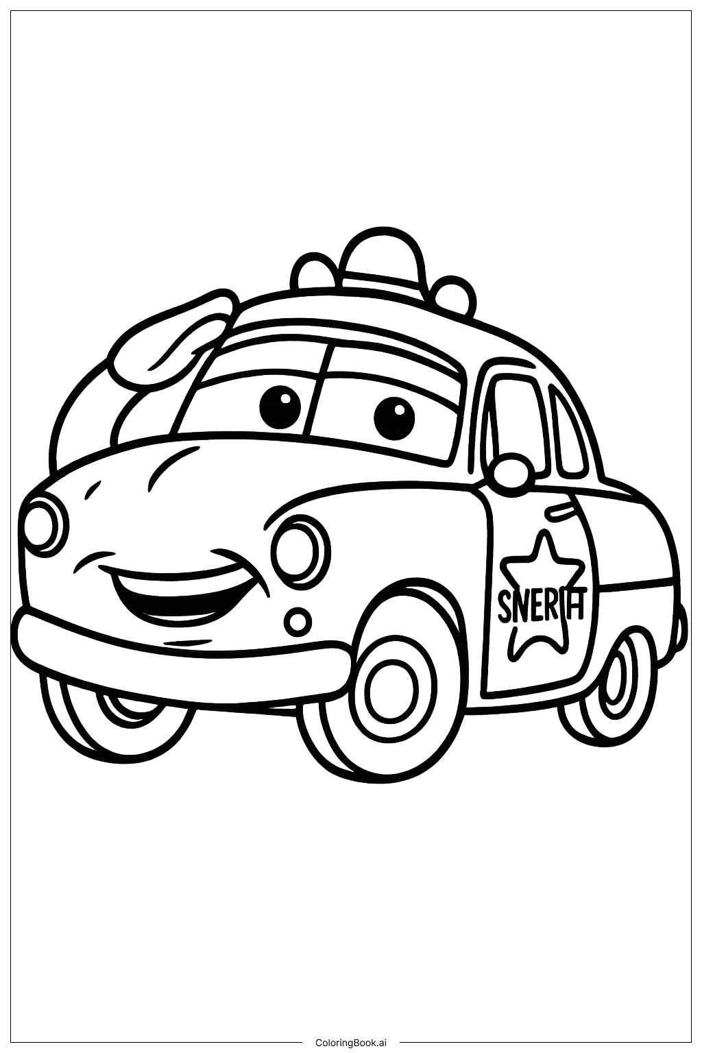  Trang tô màu Disney Cars Cảnh Sát Trưởng Chào 