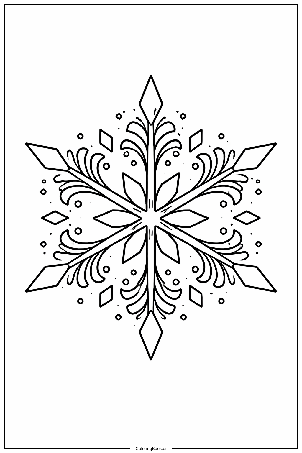  迪士尼圣诞冰雪奇缘雪花填色页 