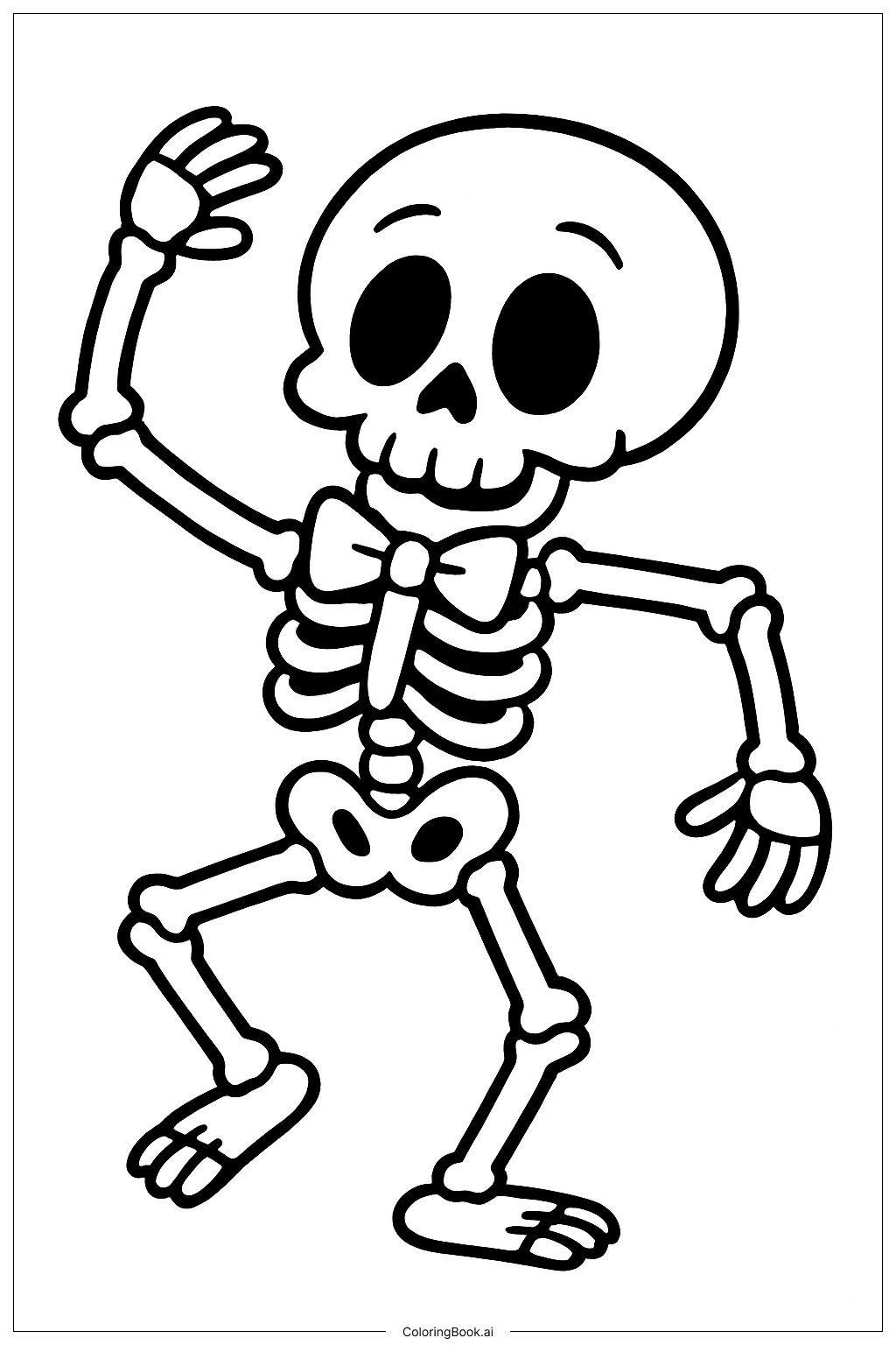 迪士尼万圣节跳舞骷髅填色页
