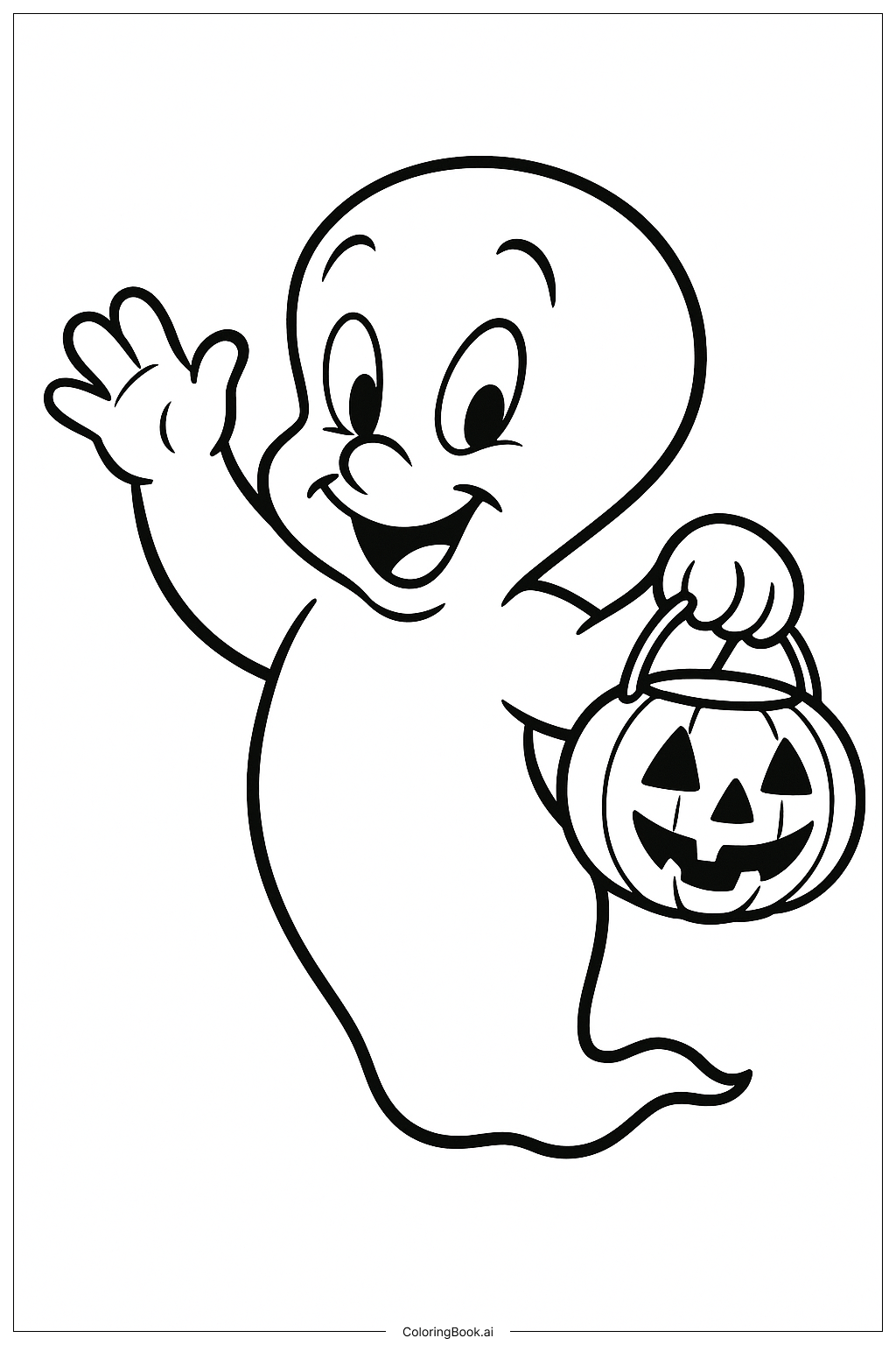 迪士尼万圣节友善小鬼填色页