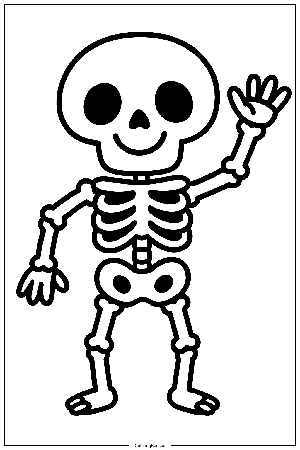 迪士尼万圣节友好骷髅填色页