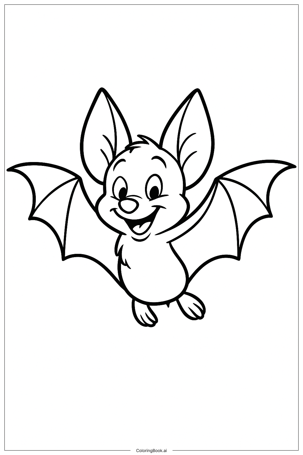 迪士尼万圣节开心蝙蝠填色页