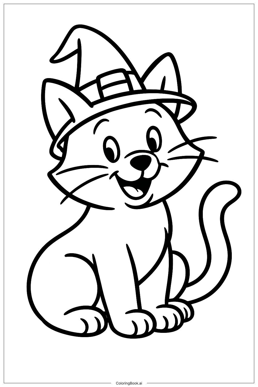 迪士尼万圣节快乐猫填色页