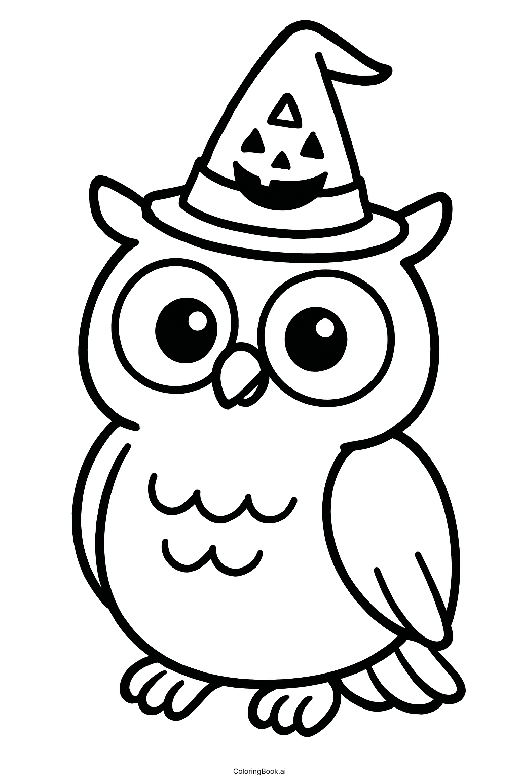 迪士尼万圣节小猫头鹰填色页