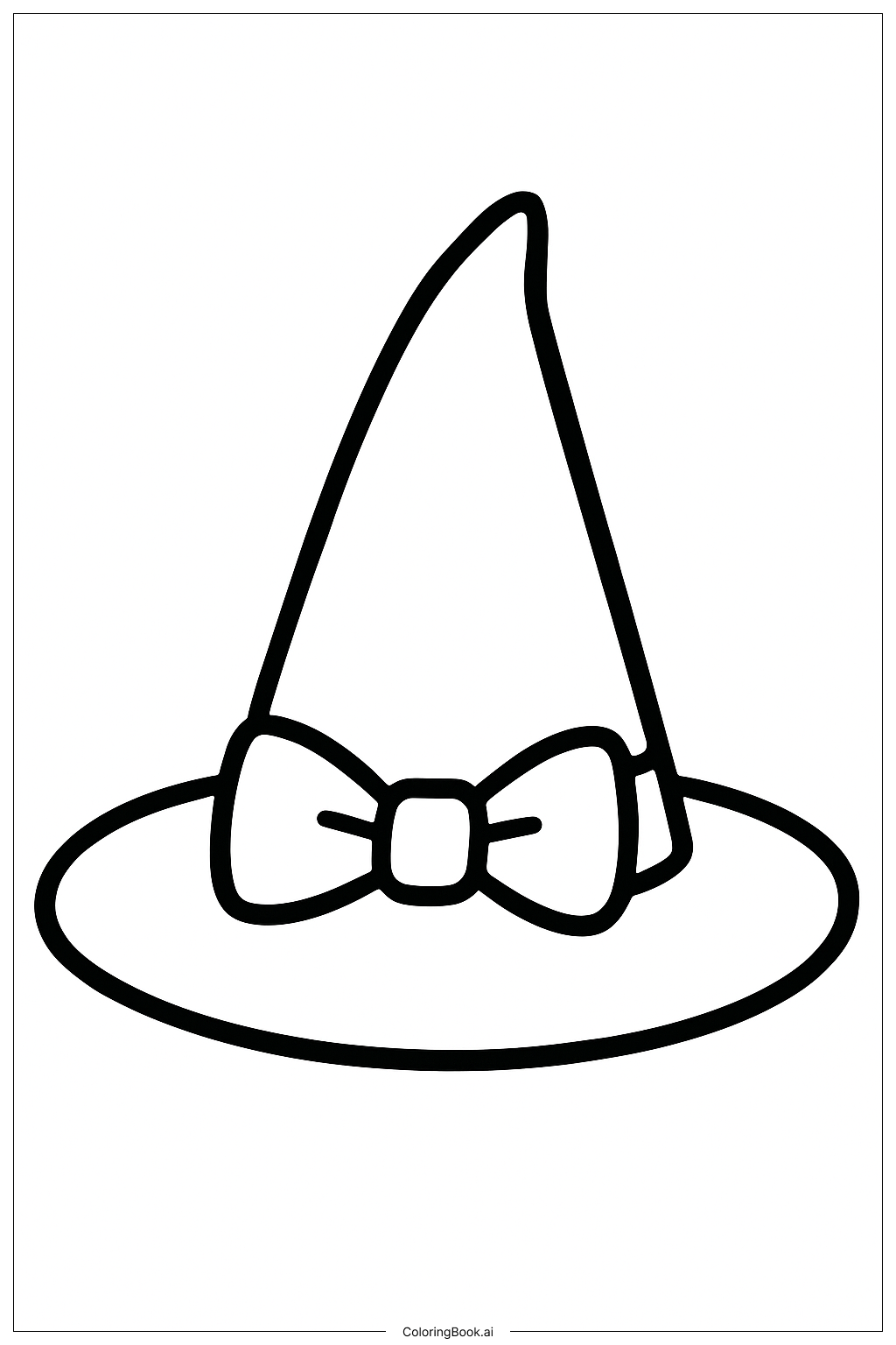 迪士尼万圣节小女巫帽填色页