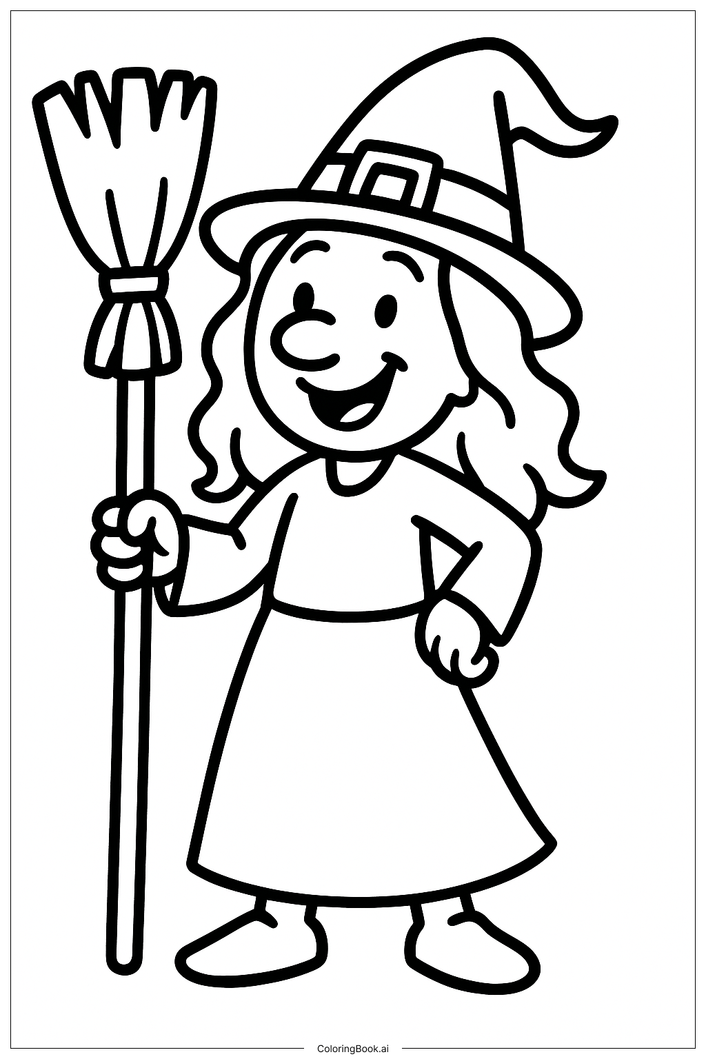  迪士尼萬聖節小魔女著色頁 