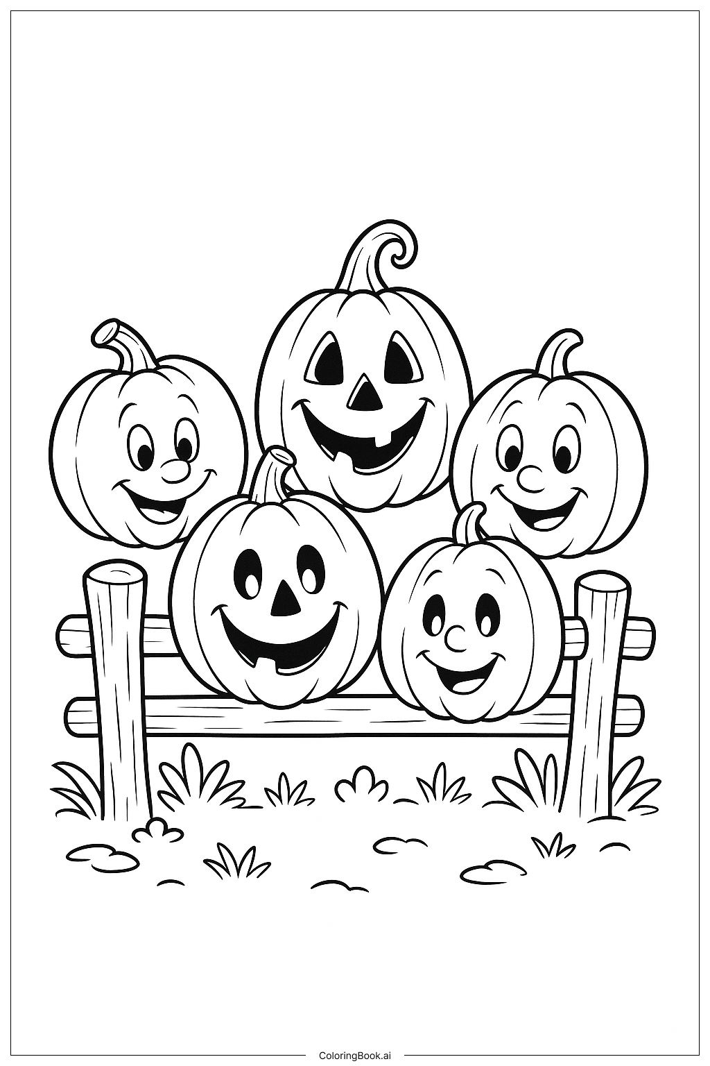 迪士尼万圣节南瓜脸组合填色页