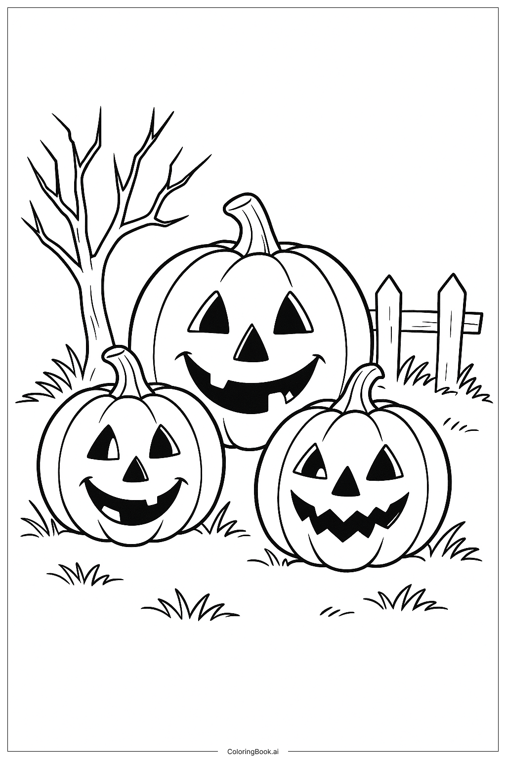  迪士尼万圣节南瓜园填色页 