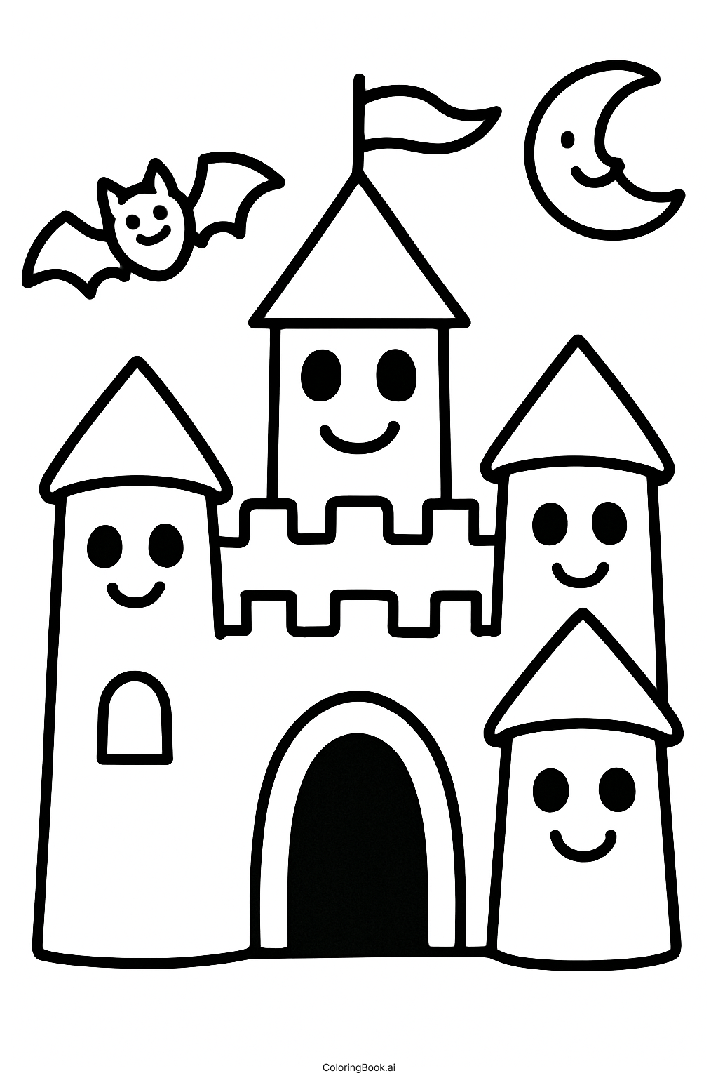 迪士尼万圣节迷你城堡填色页