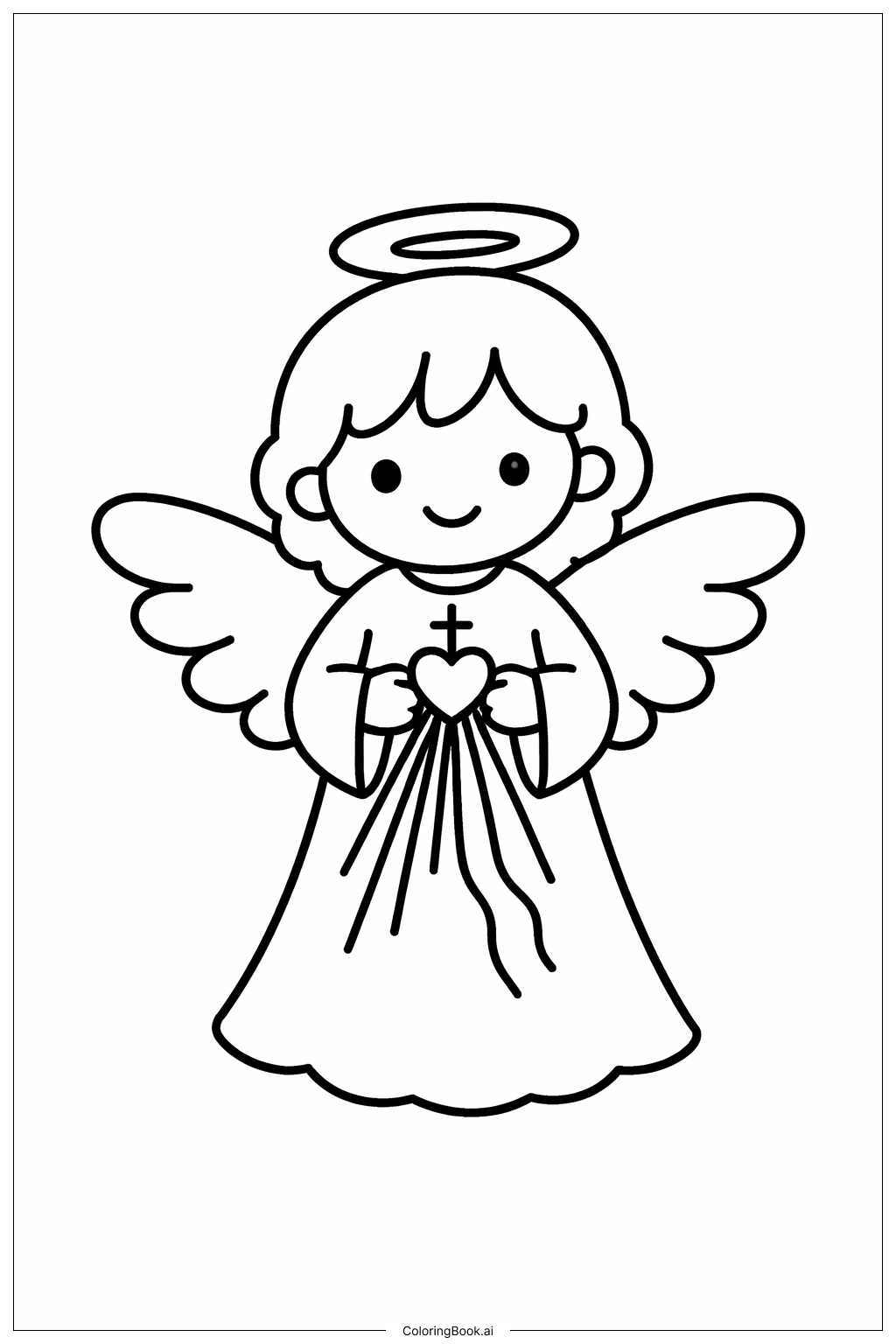  Página para colorear de Ángel de la Divina Misericordia 