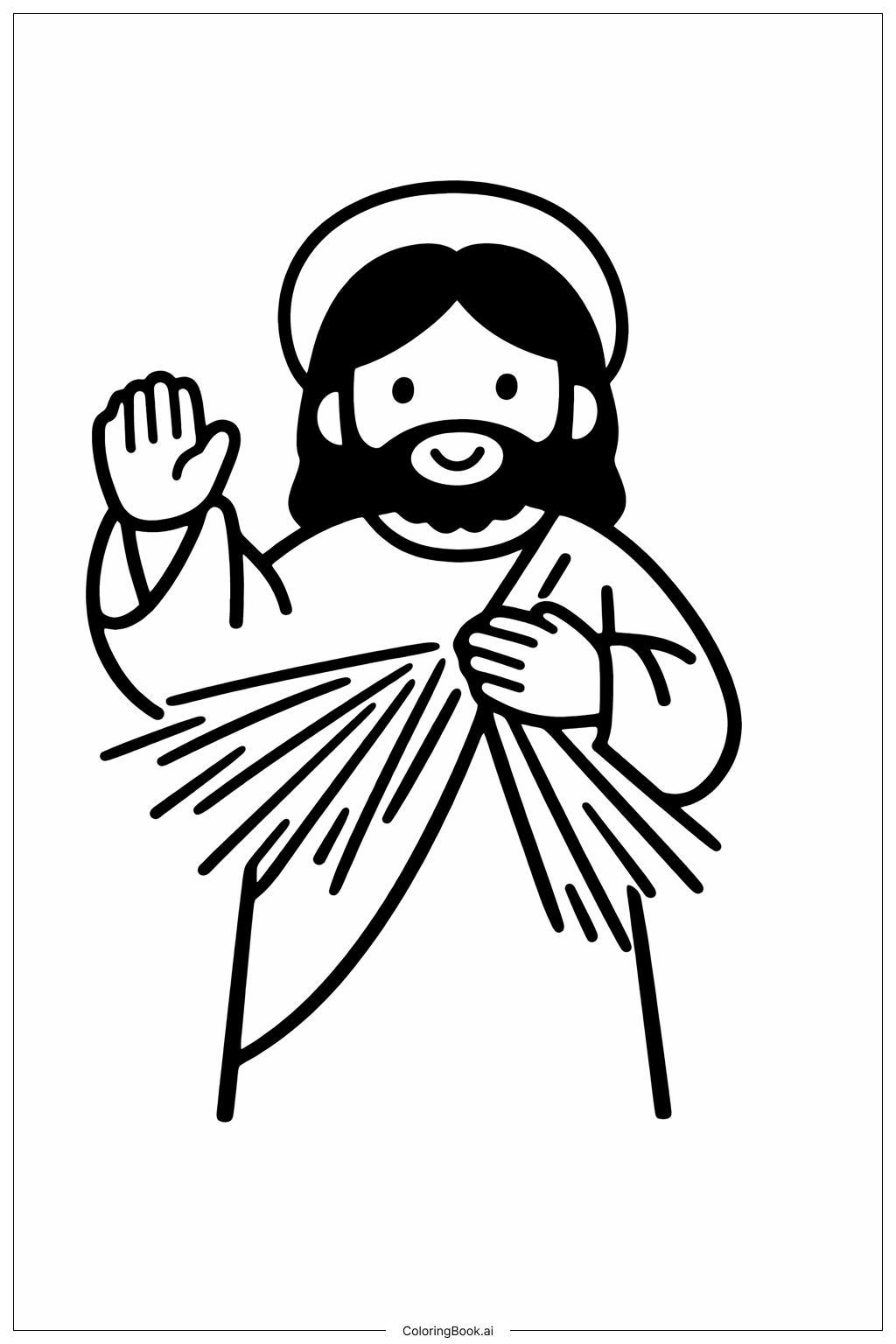  Page de coloriage Bénédiction de la Divine Miséricorde 