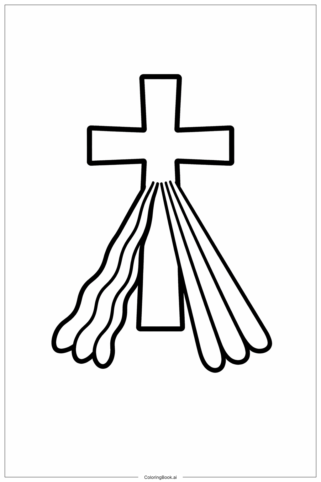  Page de coloriage Croix de la Divine Miséricorde 
