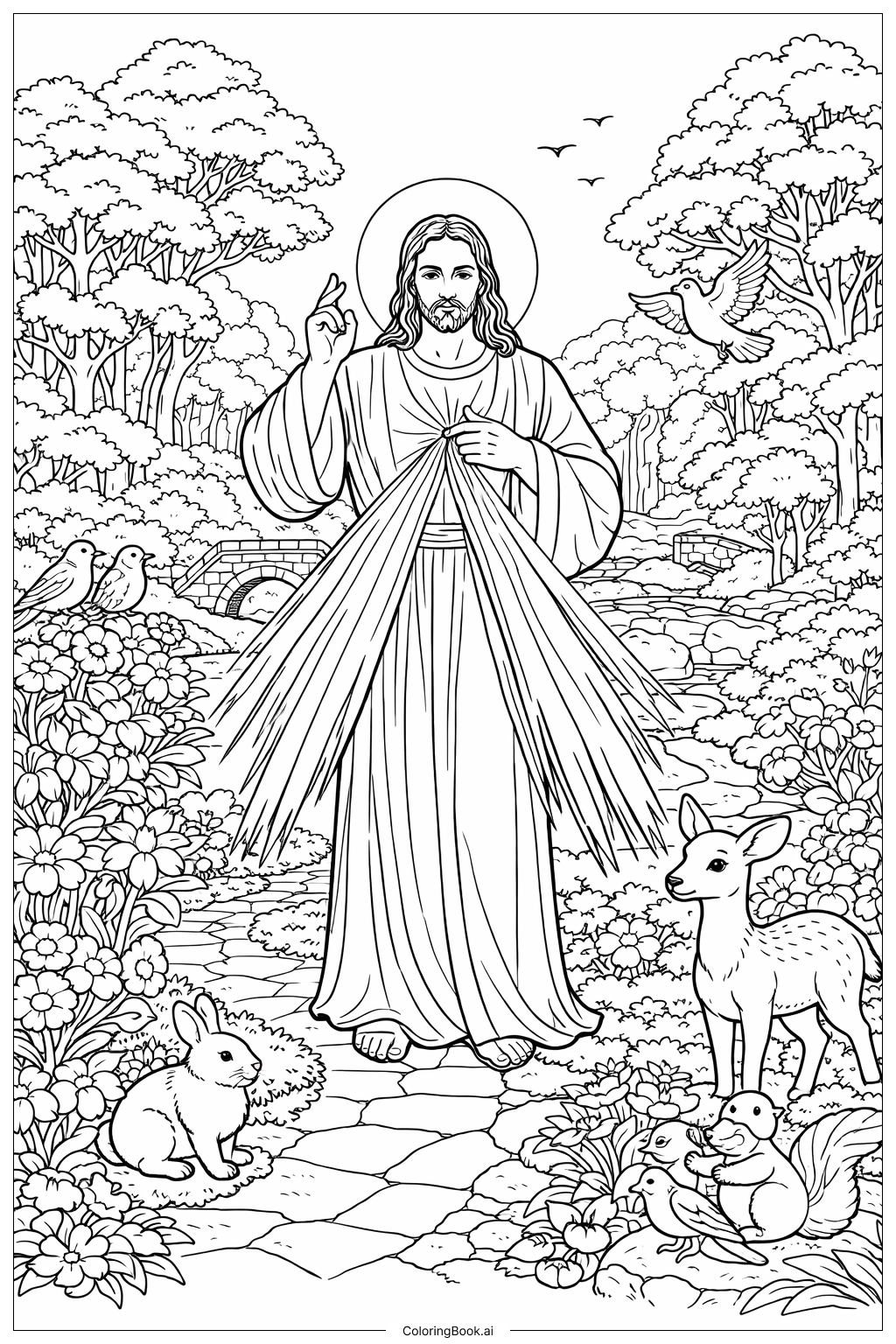  Divine Mercy Garden Of Mercy Coloring Page 