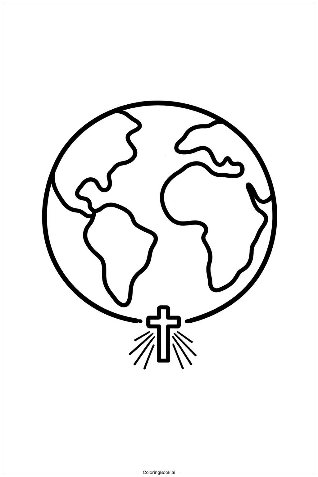  Página para colorear de Globo de la Divina Misericordia 