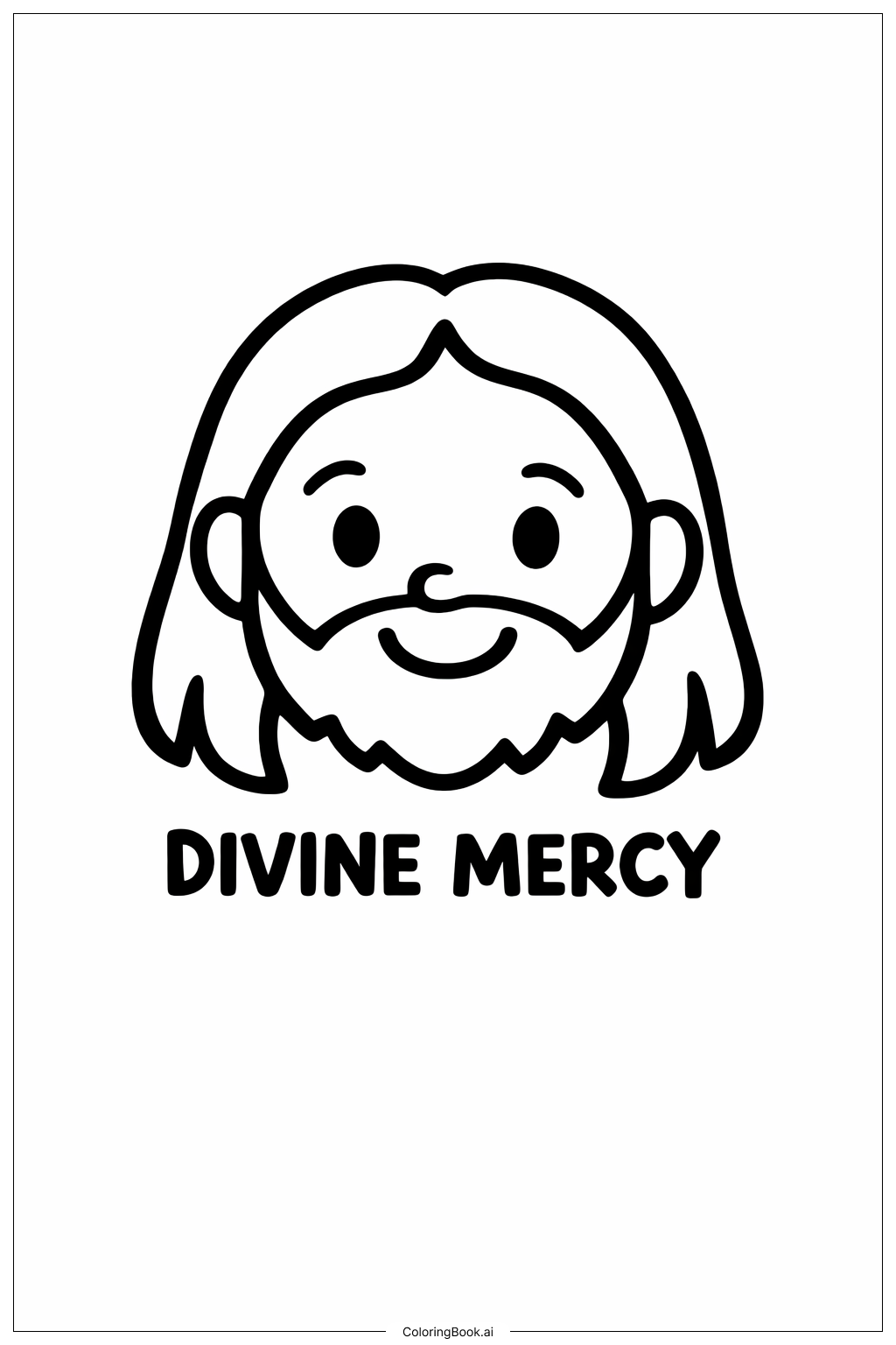  Page de coloriage Visage de Jésus Miséricordieux 