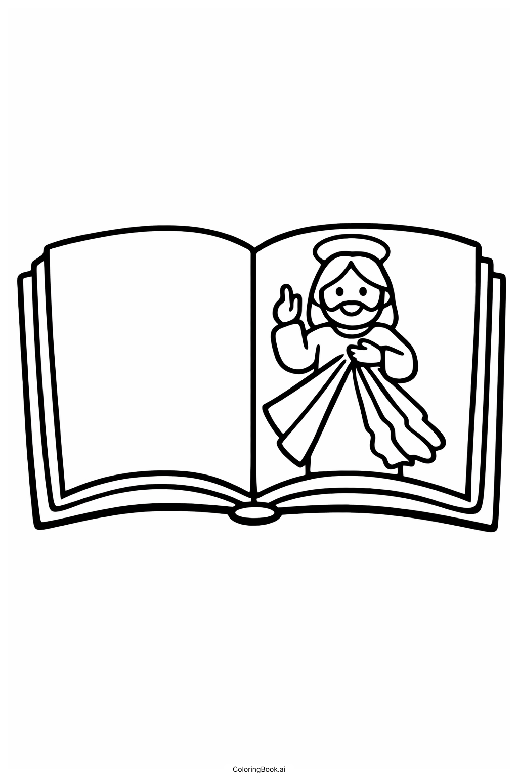  Página para colorear de Libro Abierto de la Divina Misericordia 