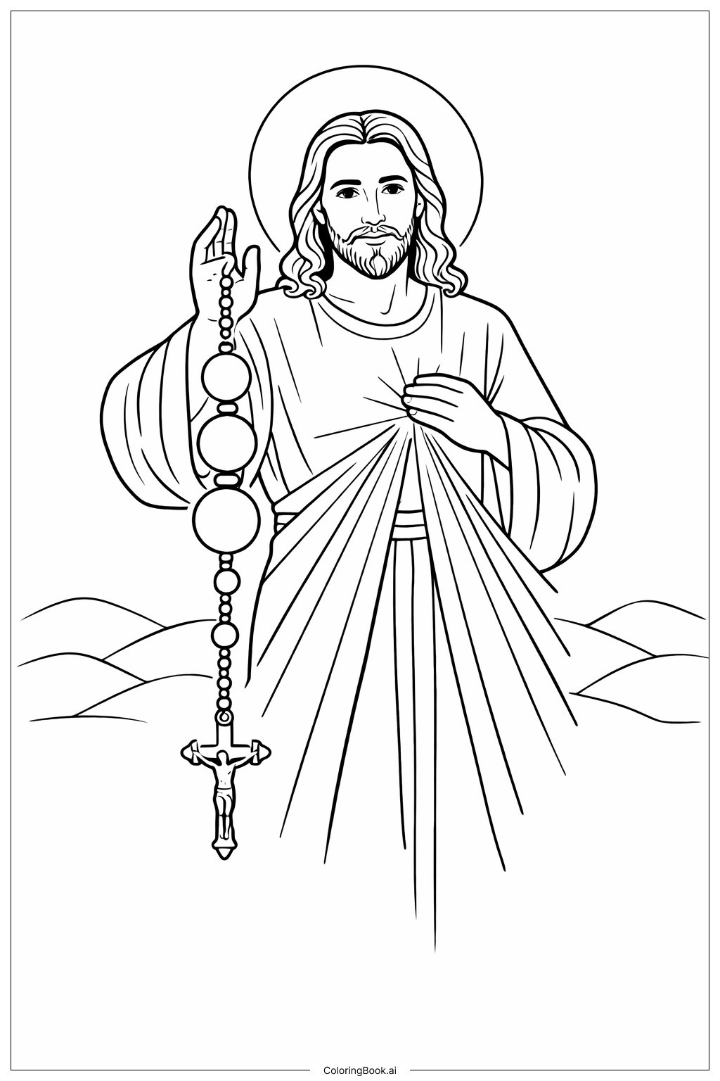  Página para colorear de Oración del Rosario de la Divina Misericordia 