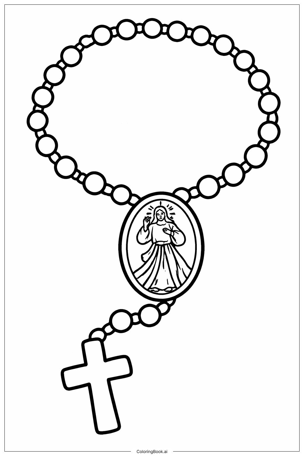  Página para colorear de Rosario de la Divina Misericordia 