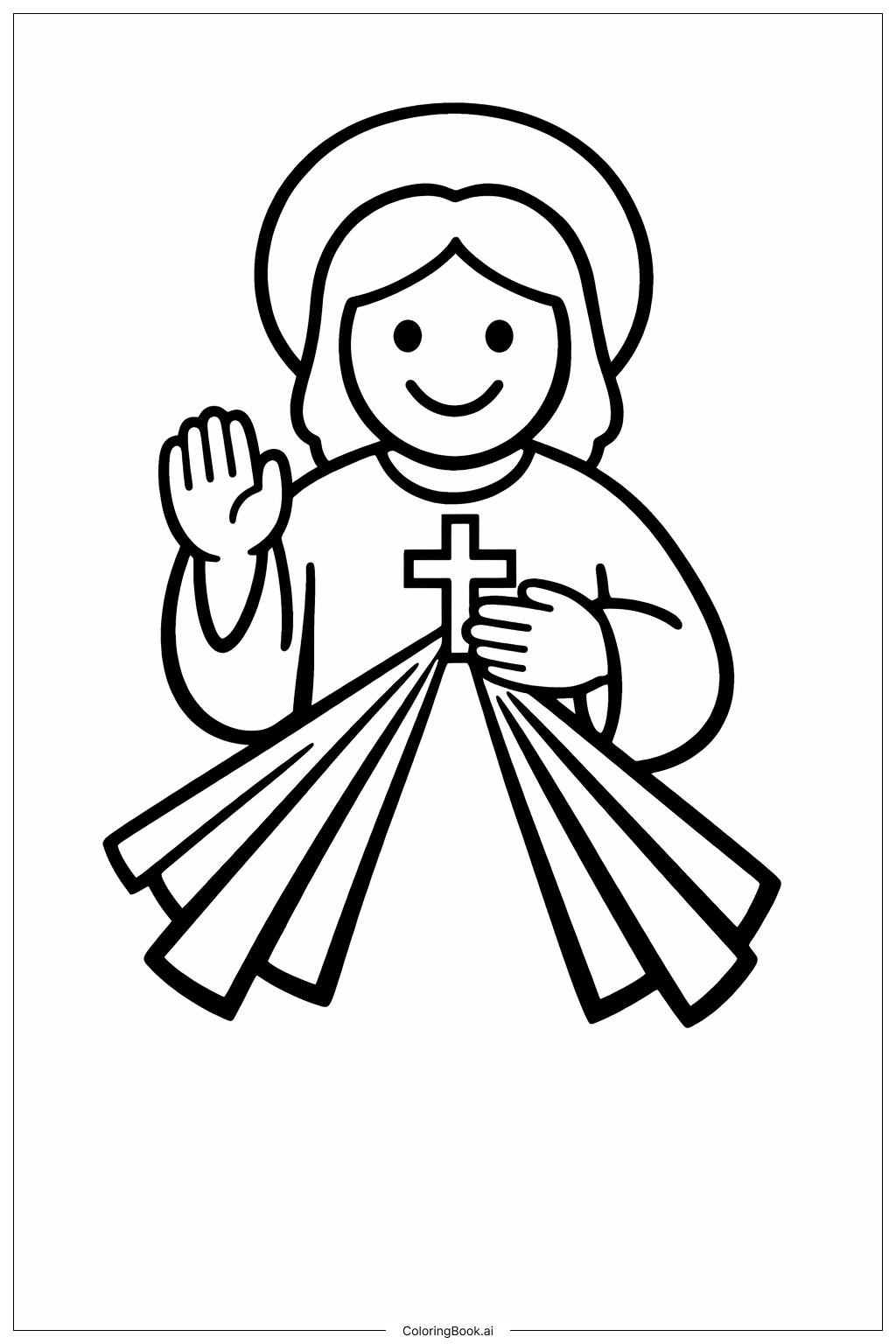  Page de coloriage Sourire de la Divine Miséricorde 