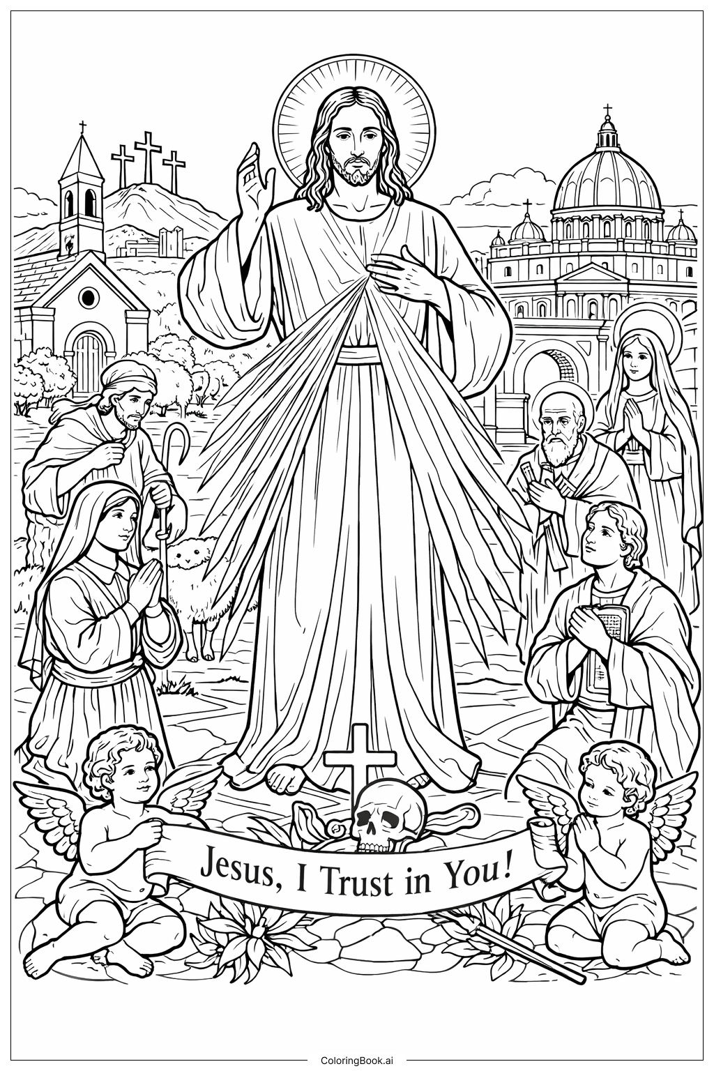  Divine Mercy Stations Scene Coloring Page 