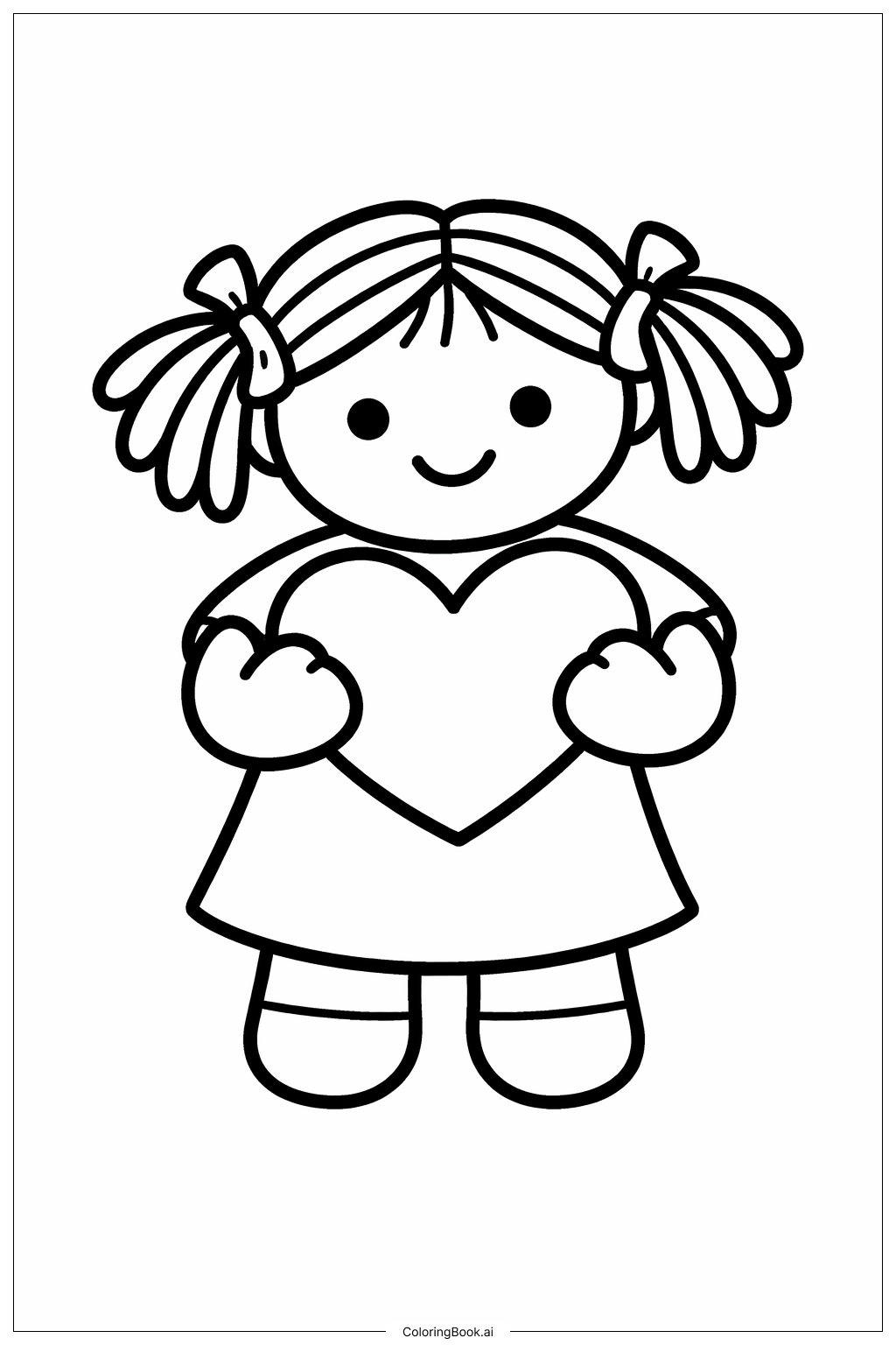 抱心娃娃填色页