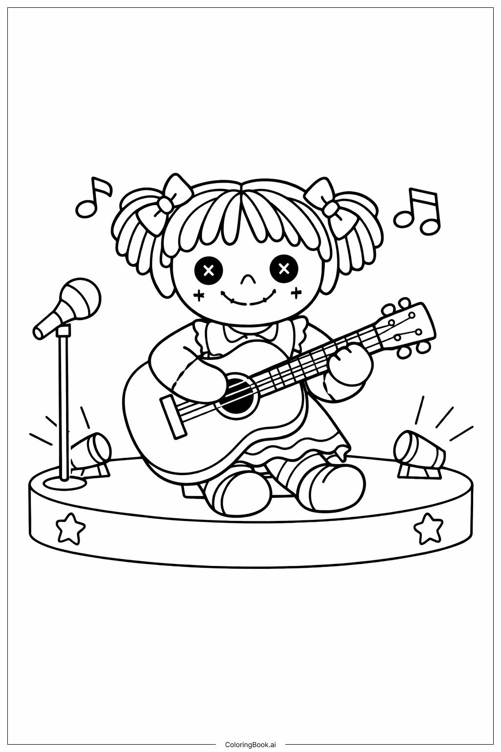 娃娃演奏樂器著色頁