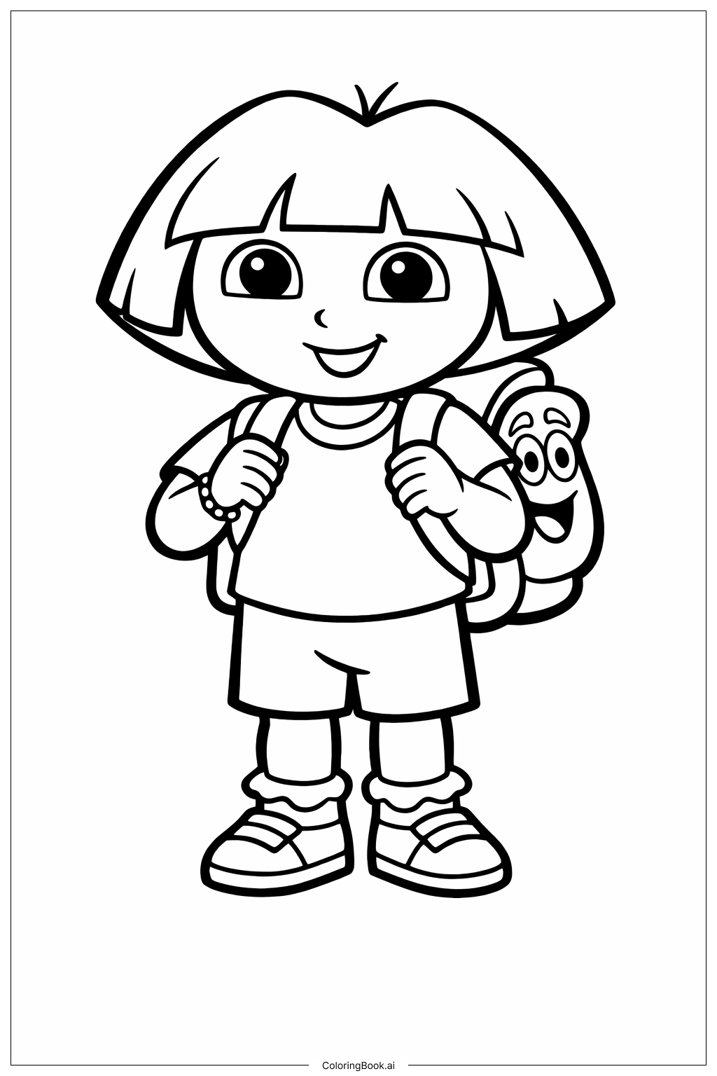 Dora Der Entdecker Rucksack Nahaufnahme Ausmalseite