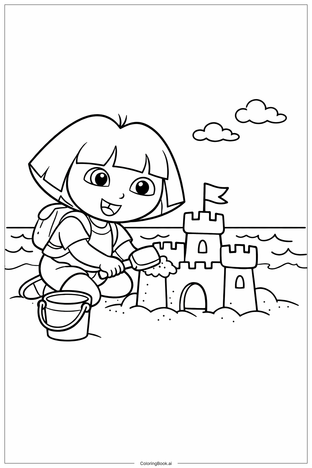 모험가 도라 모래성 쌓기