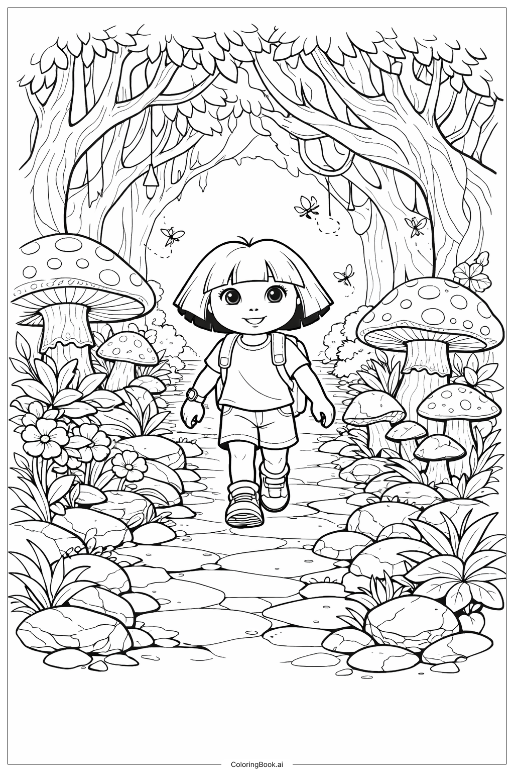 도라 탐험대의 마법 숲길 색칠공부 페이지