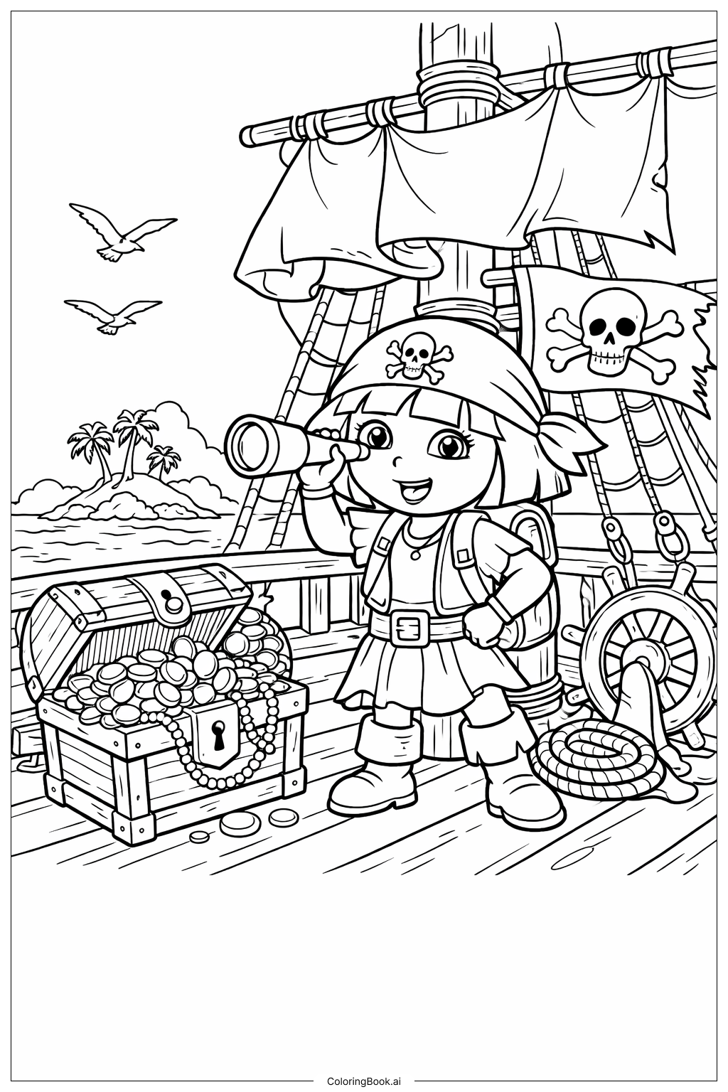 도라 탐험가 해적선 보물찾기