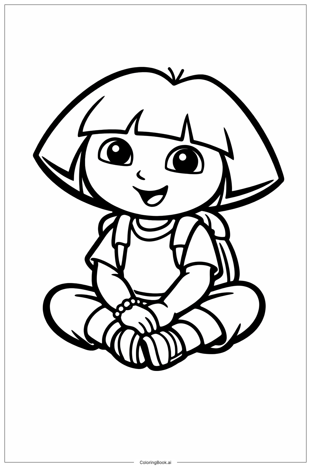 Dora the Explorer Sitzpose Ausmalseite