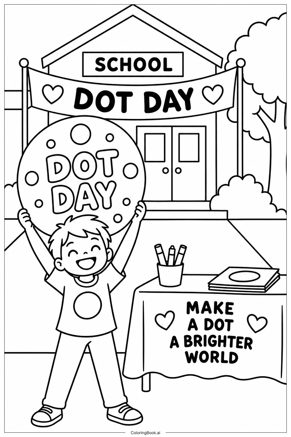 Dot Day Celebration Coloring Page