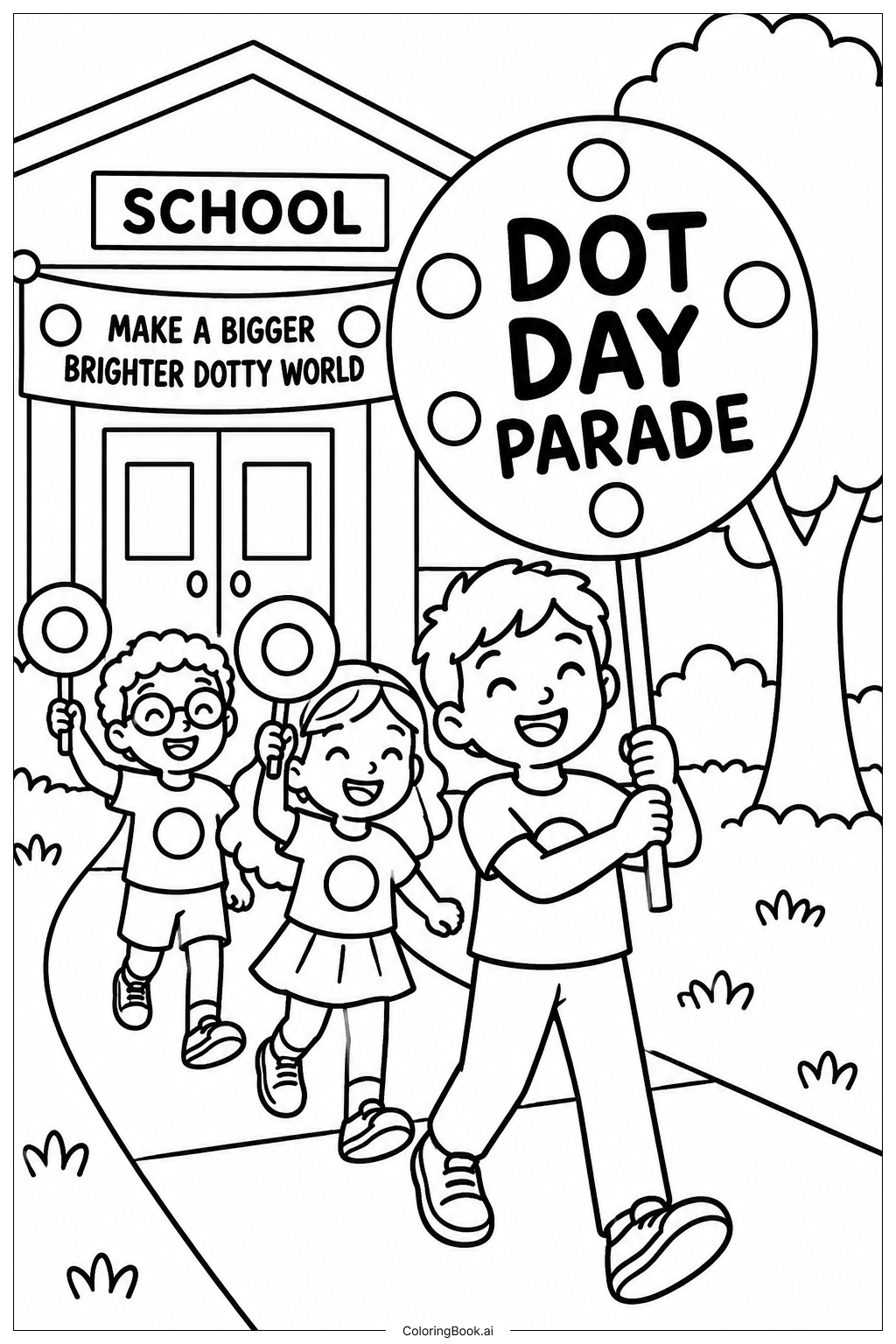 Dot Day Dot Parade Coloring Page