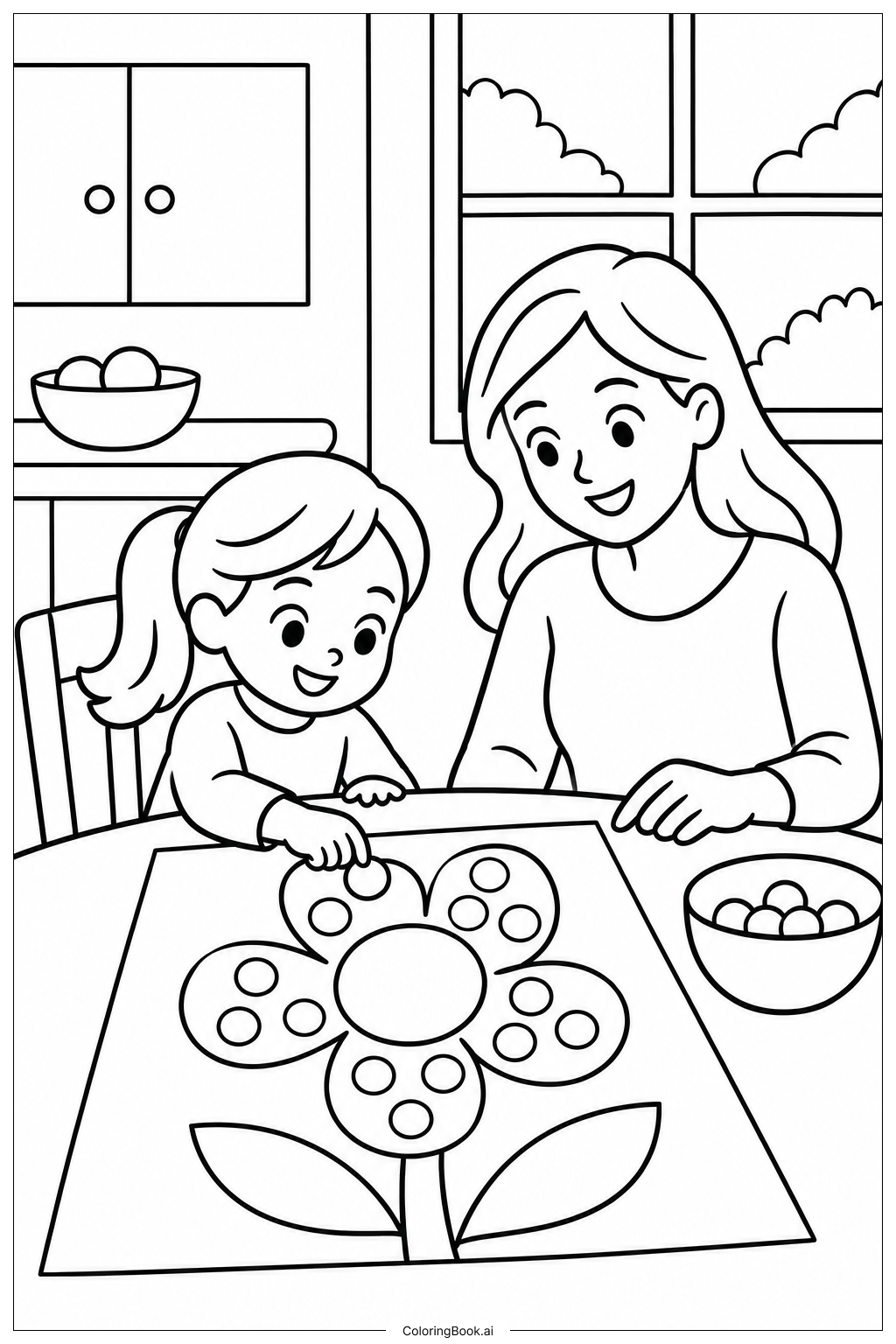 Dot Day Family Craft Coloring Page