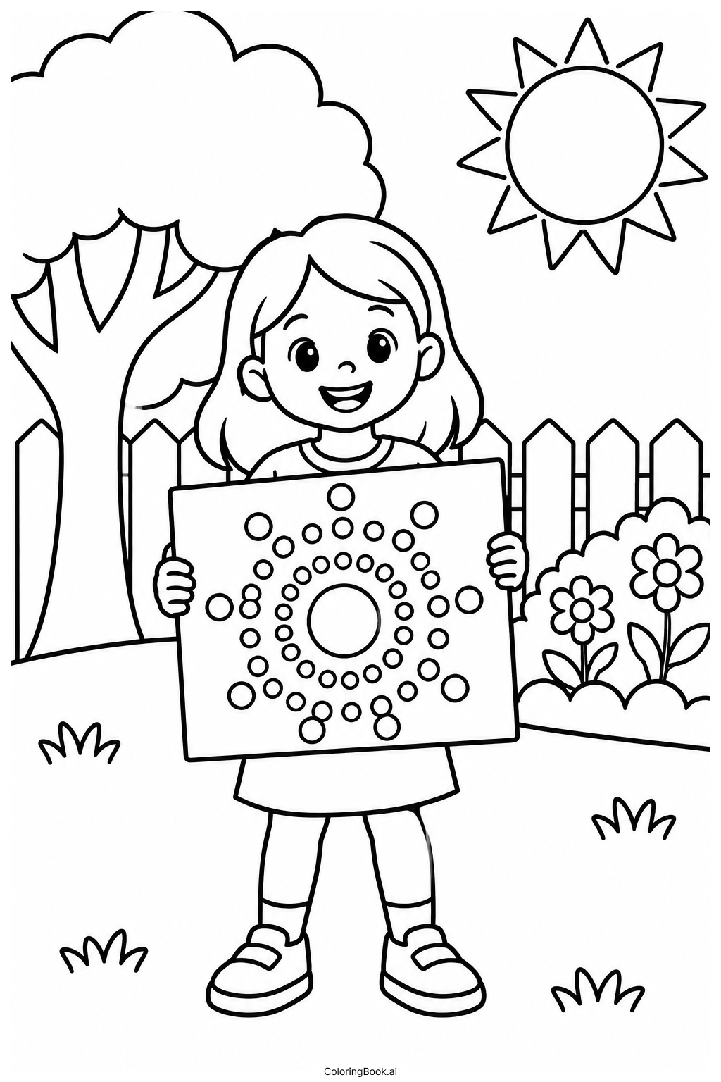 Dot Day Garden Art Coloring Page