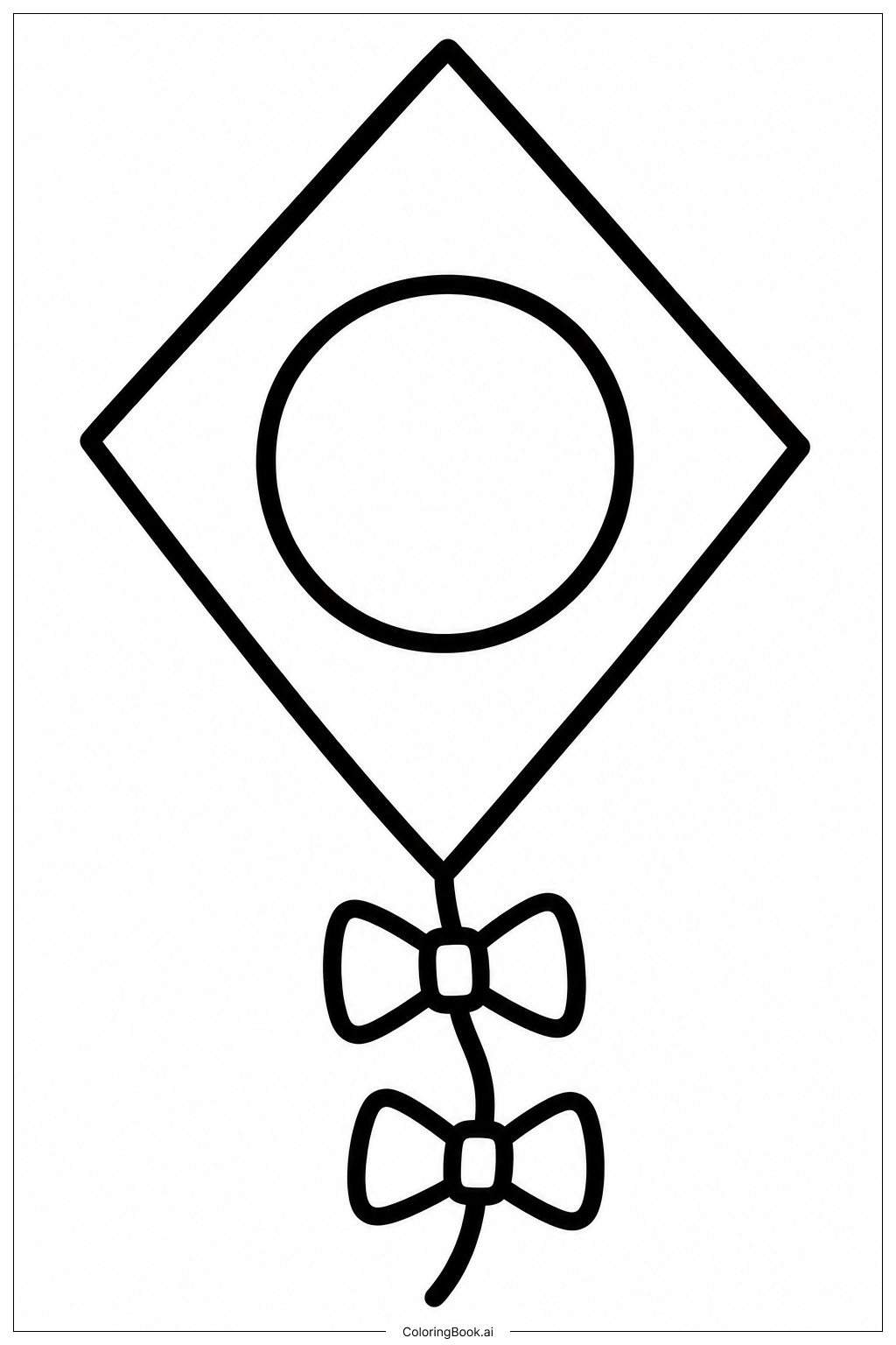 Dot Day Kite Coloring Page