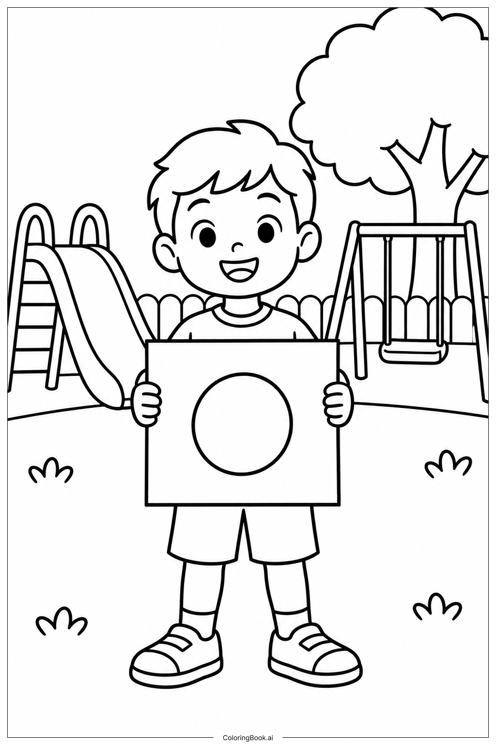 Dot Day Playground Coloring Page