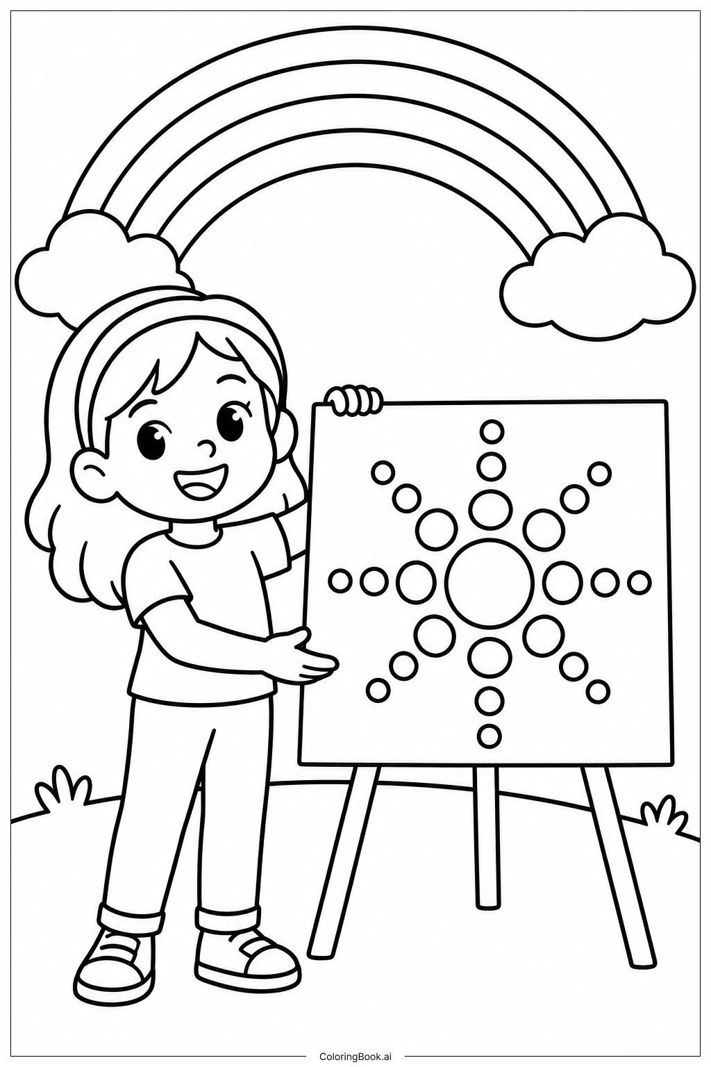 Dot Day Rainbow Art Coloring Page