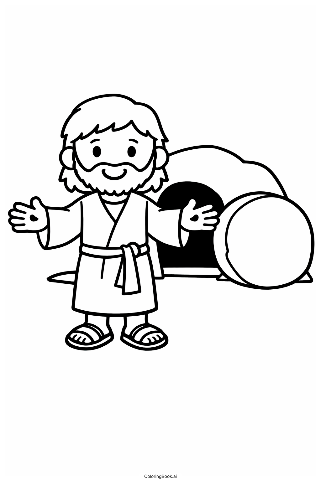 懷疑的多馬在空墳墓著色頁