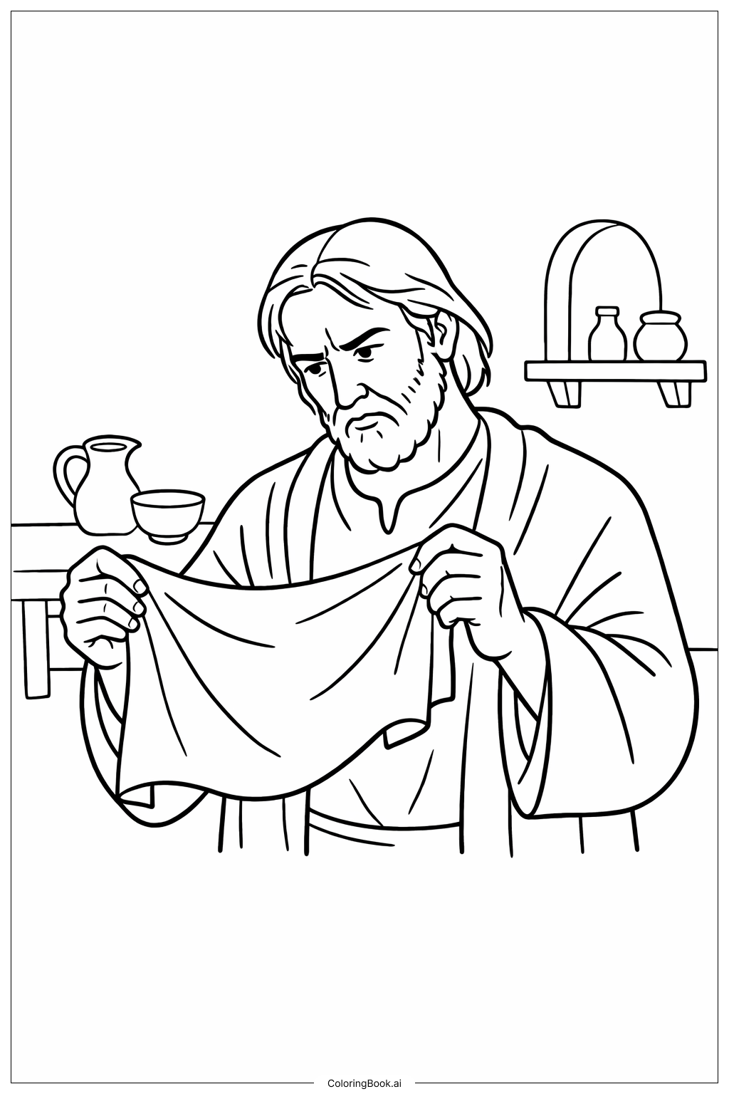 懷疑的多馬檢視布條著色頁