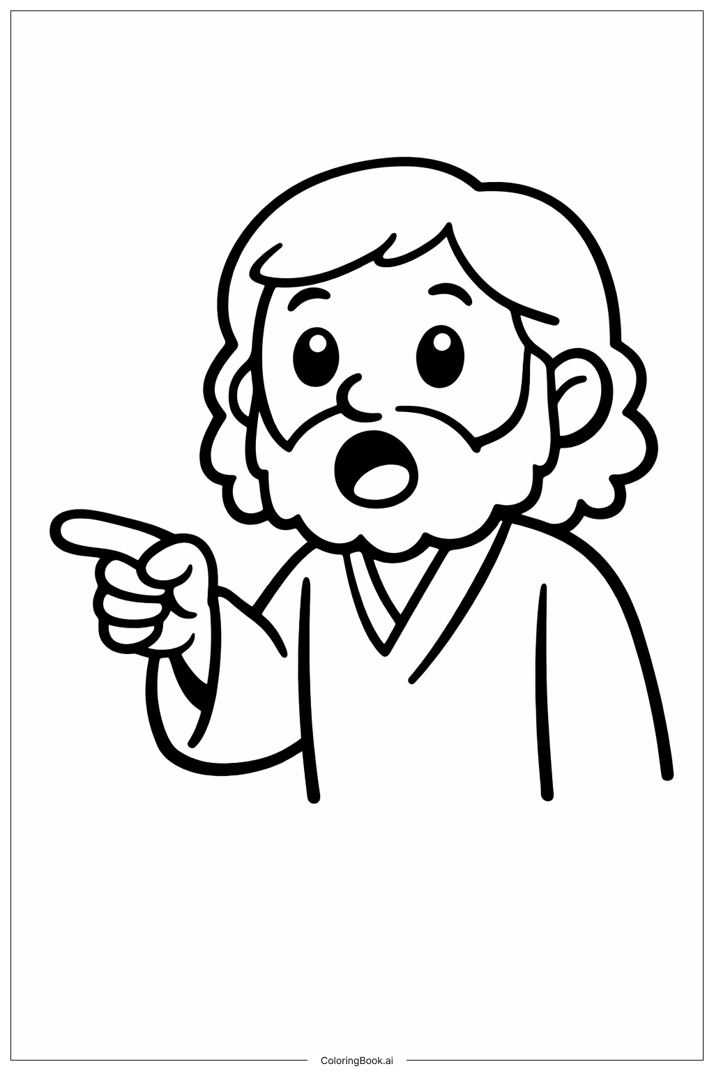 懷疑多馬指著手指著色頁