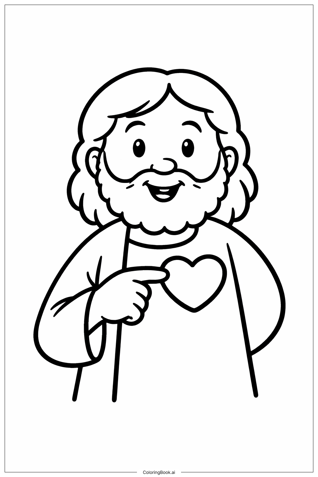 疑懼的多馬指向心臟著色頁